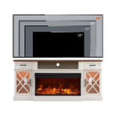 Nuvia Electric 70-Inch Fireplace TV Stand With Glass Door Storage Cabinet (SAK58627)