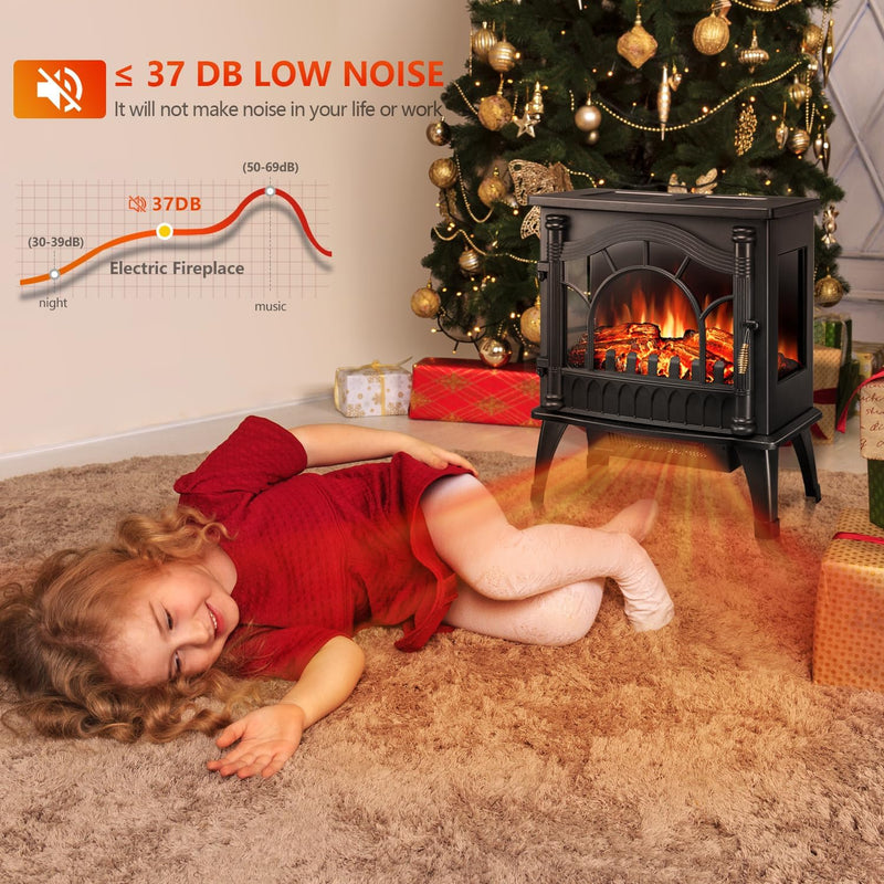 Electric Fireplace Heater, 20" Freestanding Fireplace S520222
