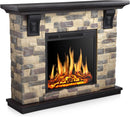 48 Inch Electric Fireplace Stone Mantel Package Y4926