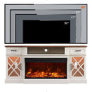 Electric Fireplace TV Stand With Glass Door Storage Cabinet, 70" (SAK58627)