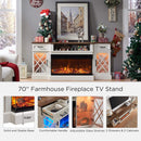 Electric Fireplace TV Stand With Glass Door Storage Cabinet, 70" (SAK58627)