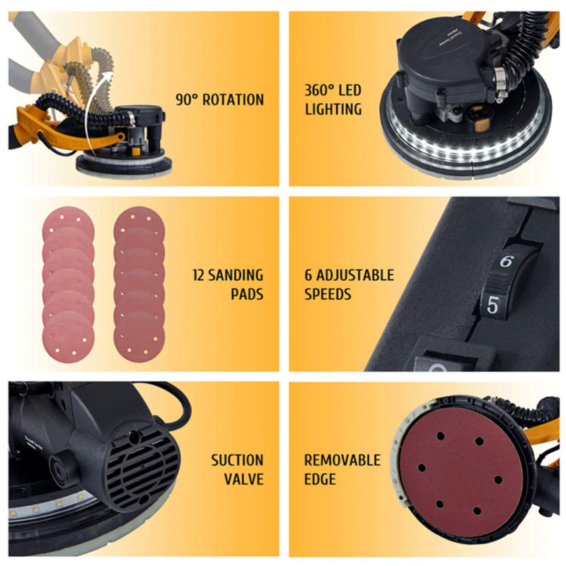 Preenex Electric Powered Drywall Sanding Machine W/ Dust Collection, 800W (SAK94763)