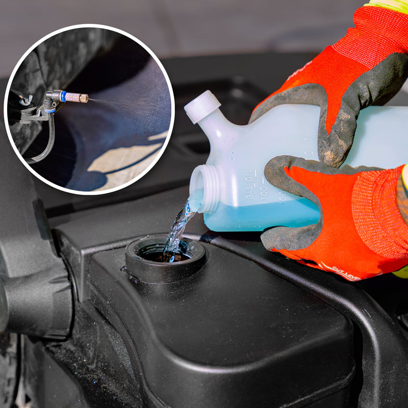 30" Battery Powered Push Sweeper with Triple Power Brooms Electric Drive and Dust Suppression Sprayer