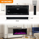 Electric Fireplace 40/50/60 Inches Recessed and Wall Mounted for 2' x 6' Stud by LJGDeals