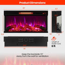 36 Inch 3-Sided 1500W Electric Fireplace with 7-Color Flame-Black by LJGDeals