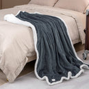 Electric Heated Blanket Throw Reversible Flannel and Sherpa Blanket