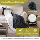 Electric Heated Blanket Throw Reversible Flannel and Sherpa Blanket