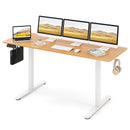 Electric Standing Desk with 3 Memory Heights and 2 Hanging Hooks and Cable Holes by LJGDeals