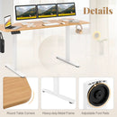 Electric Standing Desk with 3 Memory Heights and 2 Hanging Hooks and Cable Holes by LJGDeals