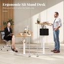 Electric Standing Desk with 3 Memory Heights and 2 Hanging Hooks and Cable Holes by LJGDeals