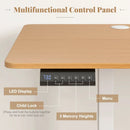Electric Standing Desk with 3 Memory Heights and 2 Hanging Hooks and Cable Holes by LJGDeals