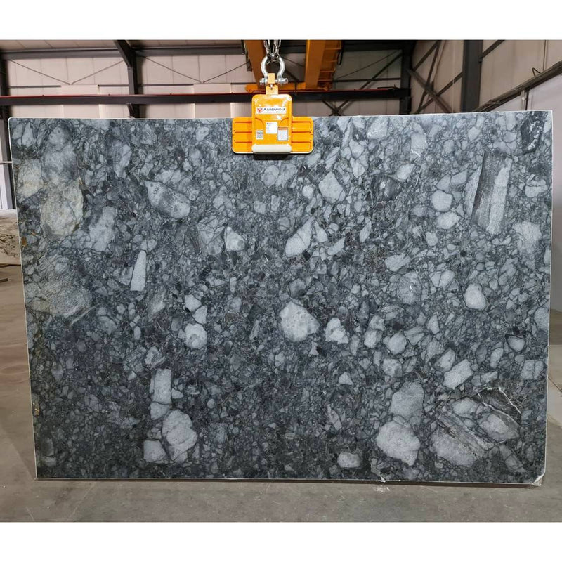 Elegance Gray Bookmatching Polished Marble Slab