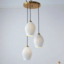 GobekUsa Elegance Ribbed Ceramic Pendant Lights for Dining Island, Living Room