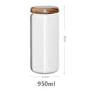 Elegant acacia wood lid glass food storage jars kitchen set by Decorbites