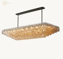 GobekUsa Clear Glass Tiered Rectangle Chandelier Pendant Light