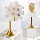 GobekUsa Crystal Flower Glass Craft Hyalinite Sculpture Metal Decorative Figurine