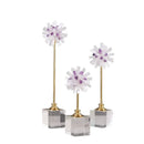 GobekUsa Crystal Flower Glass Craft Hyalinite Sculpture Metal Decorative Figurine