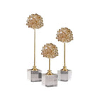 GobekUsa Crystal Flower Glass Craft Hyalinite Sculpture Metal Decorative Figurine
