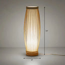 GobekUsa Elegant Bamboo Nightstand Lamp: Asian Style Table Lighting with Wood Base for Tea Room
