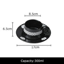 Elegant black and white floral porcelain cup and saucer set dining room by Decorbites