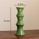 GobekUsa Bamboo Shape Ceramic Vase: Table Decoration & Floral Arrangement in Room