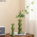 GobekUsa Bamboo Shape Ceramic Vase: Table Decoration & Floral Arrangement in Room