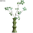 GobekUsa Bamboo Shape Ceramic Vase: Table Decoration & Floral Arrangement in Room
