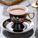 GobekUsa Fruits Pattern Ceramic Coffee Mug Set Gold-plated Tea Cup Saucer Dining Juice Container