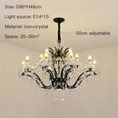 GobekUsa Crystal Candle Chandelier Lighting: Black Pendant Lamps for Dining Kitchen & Farmhouse