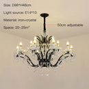 GobekUsa Crystal Candle Chandelier Lighting: Black Pendant Lamps for Dining Kitchen & Farmhouse