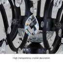 GobekUsa Crystal Candle Chandelier Lighting: Black Pendant Lamps for Dining Kitchen & Farmhouse