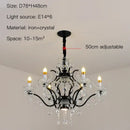 GobekUsa Crystal Candle Chandelier Lighting: Black Pendant Lamps for Dining Kitchen & Farmhouse