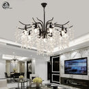 GobekUsa Elegant Black Crystal Chandelier for Living Dining Bedroom Kitchen