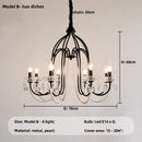 GobekUsa Elegant Black Crystal Chandelier Pendant Light for Living Room