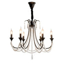 GobekUsa Elegant Black Crystal Chandelier Pendant Light for Living Room