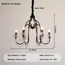 GobekUsa Elegant Black Crystal Chandelier Pendant Light for Living Room