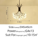 GobekUsa Dandelion Flower Chandelier LED Lamp for Living Room Bedroom Restaurant Bouquet Decor