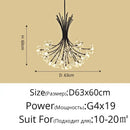GobekUsa Dandelion Flower Chandelier LED Lamp for Living Room Bedroom Restaurant Bouquet Decor