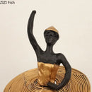 GobekUsa Golden Ballerina Sculpture Desk Ornament Aesthetic Room Decor Figure