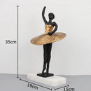 GobekUsa Golden Ballerina Sculpture Desk Ornament Aesthetic Room Decor Figure