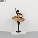 GobekUsa Golden Ballerina Sculpture Desk Ornament Aesthetic Room Decor Figure