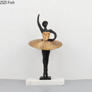 GobekUsa Golden Ballerina Sculpture Desk Ornament Aesthetic Room Decor Figure