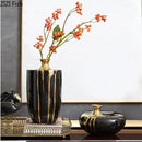 GobekUsa Elegant Black Gold Ceramic Vase for Modern Luxury Flower Decoration