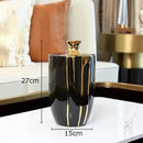 GobekUsa Elegant Black Gold Ceramic Vase for Modern Luxury Flower Decoration