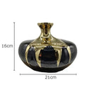 GobekUsa Elegant Black Gold Ceramic Vase for Modern Luxury Flower Decoration