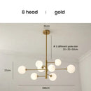 GobekUsa Elegant Black Gold Glass Ball LED Ceiling Chandelier for Home | Modern Pendant Lamp Lighting for Living Dining Bedroom
