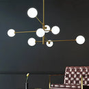 GobekUsa Elegant Black Gold Glass Ball LED Ceiling Chandelier for Home | Modern Pendant Lamp Lighting for Living Dining Bedroom