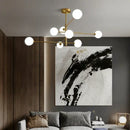 GobekUsa Elegant Black Gold Glass Ball LED Ceiling Chandelier for Home | Modern Pendant Lamp Lighting for Living Dining Bedroom