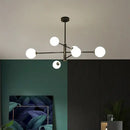 GobekUsa Elegant Black Gold Glass Ball LED Ceiling Chandelier for Home | Modern Pendant Lamp Lighting for Living Dining Bedroom