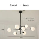 GobekUsa Elegant Black Gold Glass Ball LED Ceiling Chandelier for Home | Modern Pendant Lamp Lighting for Living Dining Bedroom